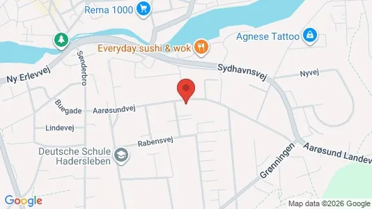 Erhvervslokaler til leje i Haderslev - kort over placeringen