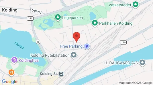 Erhvervslokaler til leje i Kolding - kort over placeringen