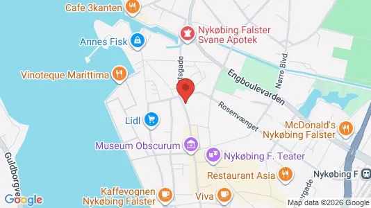 Erhvervslokaler til leje i Nykøbing Falster - kort over placeringen