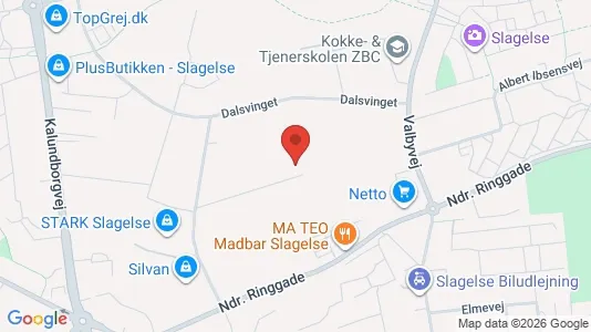 Erhvervslokaler til leje i Slagelse - kort over placeringen