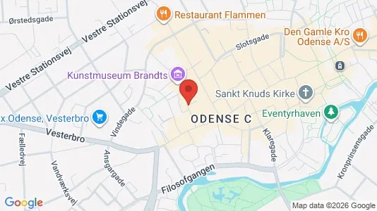 Erhvervslokaler til leje i Odense C - kort over placeringen