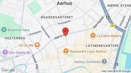 Erhvervslokaler til leje i Århus C - kort over placeringen