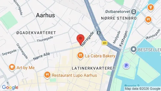 Erhvervslokaler til leje i Århus C - kort over placeringen