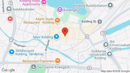 Erhvervslokaler til leje i Kolding - kort over placeringen