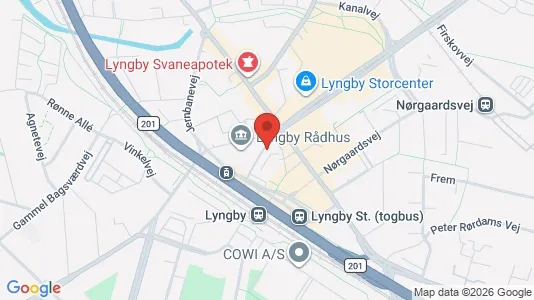 Erhvervslokaler til leje i Kongens Lyngby - kort over placeringen