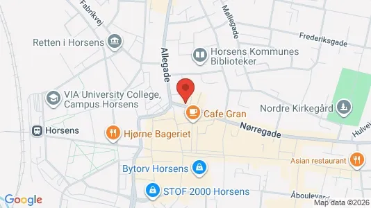 Erhvervslokaler til leje i Horsens - kort over placeringen