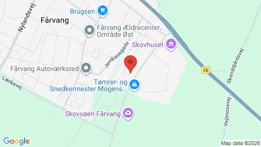 Erhvervslokaler til leje i Fårvang - kort over placeringen