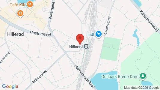 Erhvervslokaler til leje i Hillerød - kort over placeringen