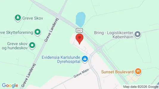 Erhvervslokaler til leje i Greve - kort over placeringen