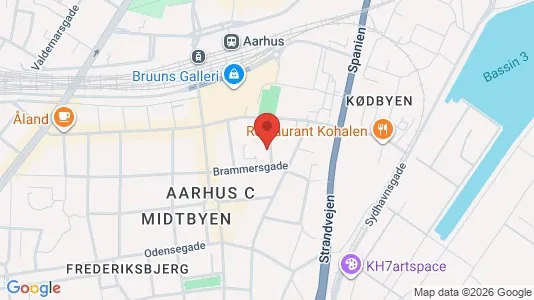 Erhvervslokaler til leje i Århus C - kort over placeringen
