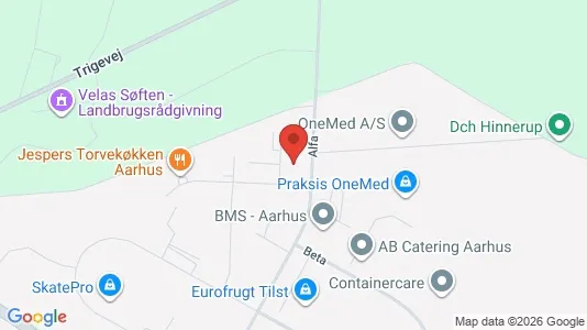 Erhvervslokaler til leje i Hinnerup - kort over placeringen