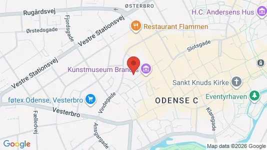 Erhvervslokaler til leje i Odense C - kort over placeringen