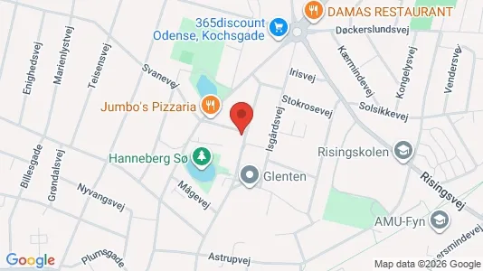 Erhvervslokaler til leje i Odense C - kort over placeringen