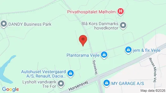Erhvervslokaler til leje i Vejle Centrum - kort over placeringen