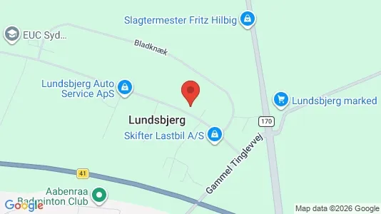 Erhvervslokaler til leje i Aabenraa - kort over placeringen
