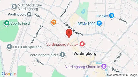 Erhvervslokaler til leje i Vordingborg - kort over placeringen