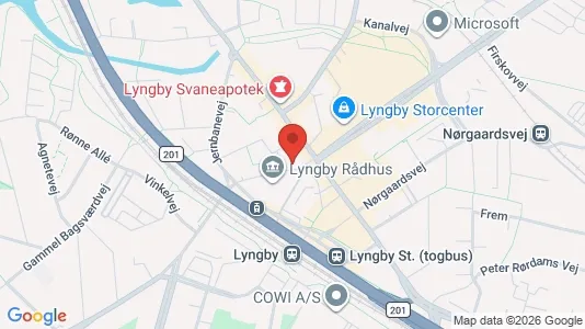 Erhvervslokaler til leje i Kongens Lyngby - kort over placeringen
