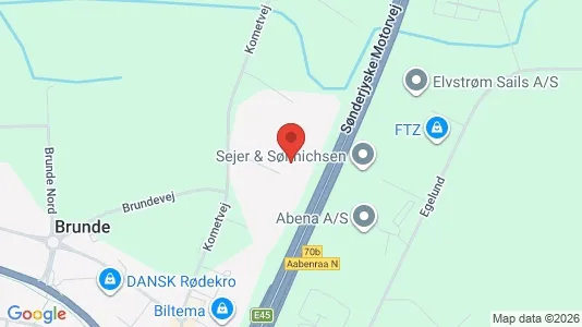 Erhvervslokaler til leje i Rødekro - kort over placeringen