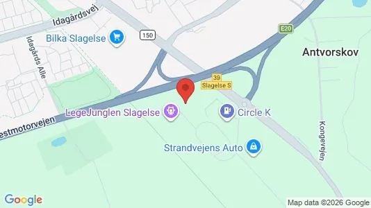 Erhvervslokaler til leje i Slagelse - kort over placeringen
