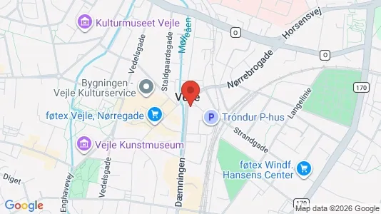 Erhvervslokaler til leje i Vejle Centrum - kort over placeringen