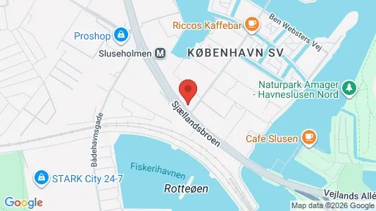 Erhvervslokaler til leje i København SV - kort over placeringen