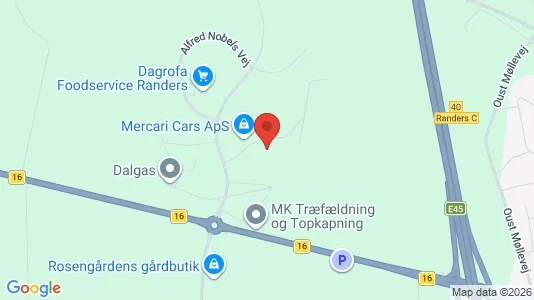 Erhvervslokaler til leje i Randers NV - kort over placeringen