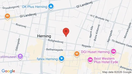 Erhvervslokaler til leje i Herning - kort over placeringen