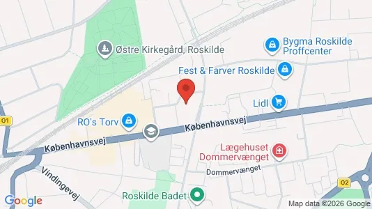 Erhvervslokaler til leje i Roskilde - kort over placeringen