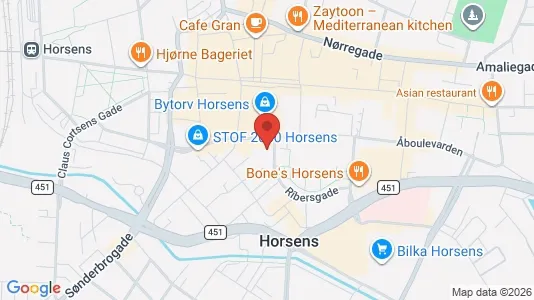 Erhvervslokaler til leje i Horsens - kort over placeringen