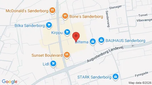 Erhvervslokaler til leje i Sønderborg - kort over placeringen