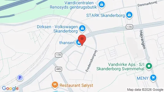 Erhvervslokaler til leje i Skanderborg - kort over placeringen