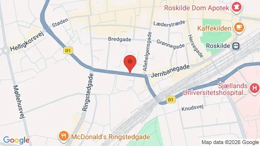 Erhvervslokaler til leje i Roskilde - kort over placeringen