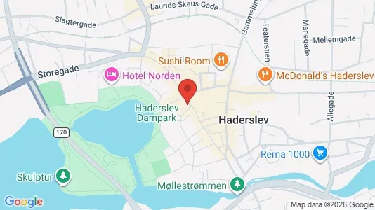 Erhvervslokaler til leje i Haderslev - kort over placeringen