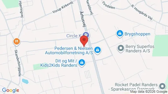 Erhvervslokaler til leje i Randers SV - kort over placeringen