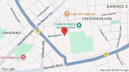 Erhvervslokaler til leje i Århus C - kort over placeringen