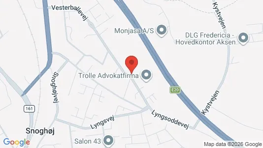 Erhvervslokaler til leje i Fredericia - kort over placeringen