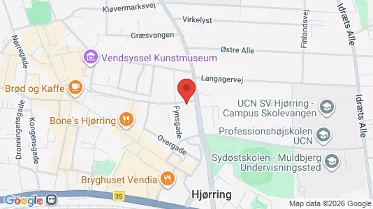 Erhvervslokaler til leje i Hjørring - kort over placeringen