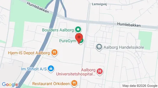Erhvervslokaler til leje i Aalborg Øst - kort over placeringen