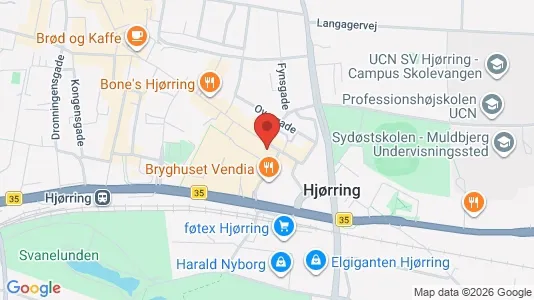 Erhvervslokaler til leje i Hjørring - kort over placeringen