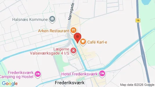 Erhvervslokaler til leje i Frederiksværk - kort over placeringen