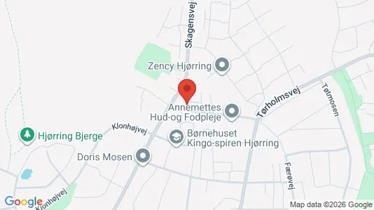 Erhvervslokaler til leje i Hjørring - kort over placeringen