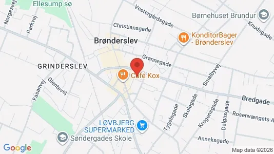 Erhvervslokaler til leje i Brønderslev - kort over placeringen