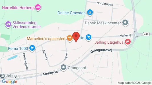 Erhvervslokaler til leje i Jelling - kort over placeringen