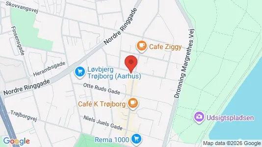 Erhvervslokaler til leje i Århus N - kort over placeringen