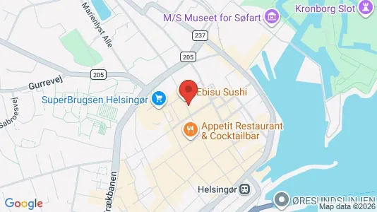Erhvervslokaler til leje i Helsingør - kort over placeringen
