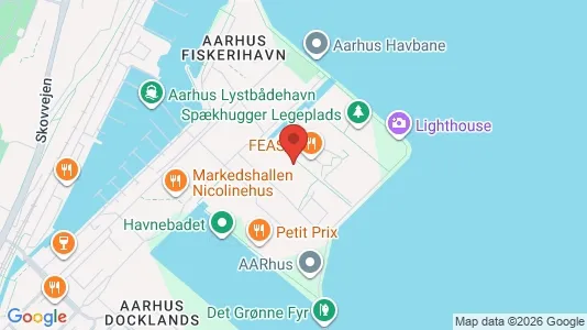 Erhvervslokaler til leje i Århus C - kort over placeringen