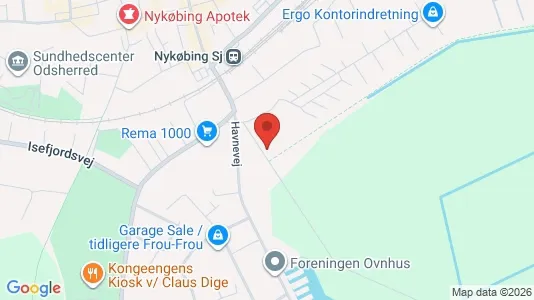 Erhvervslokaler til leje i Nykøbing Sjælland - kort over placeringen