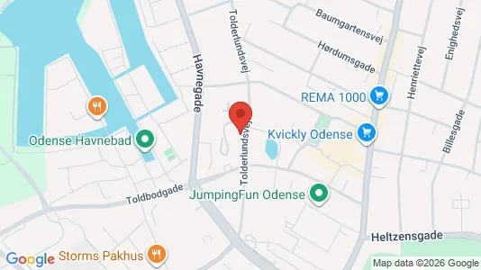 Erhvervslokaler til leje i Odense C - kort over placeringen