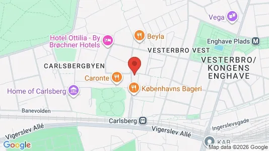 Erhvervslokaler til leje i Vesterbro - kort over placeringen