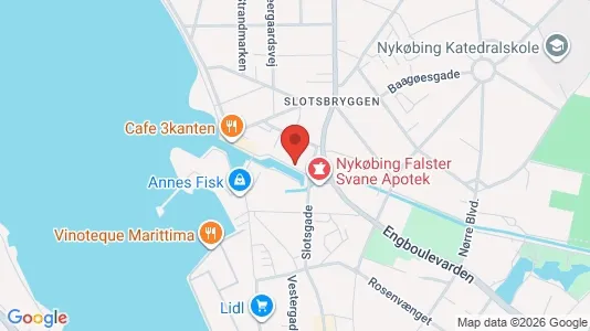 Erhvervslokaler til leje i Nykøbing Falster - kort over placeringen